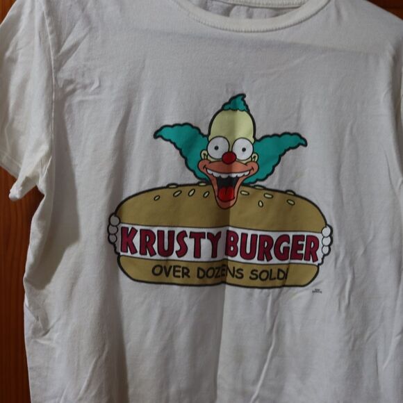 The Simpsons Krusty Burger Gray Krusty the Clown UNISEX Graphic Tee Large - Picture 4 of 7
